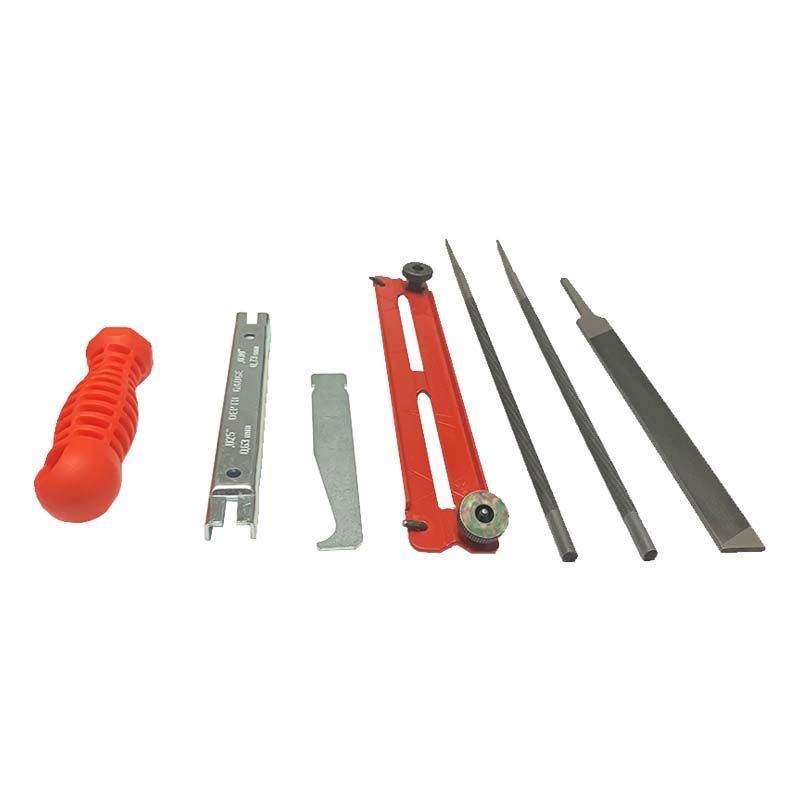 Chain Saw Sharpening Kit 7/32 files, pouch handle, guide 7 pieces 3/8